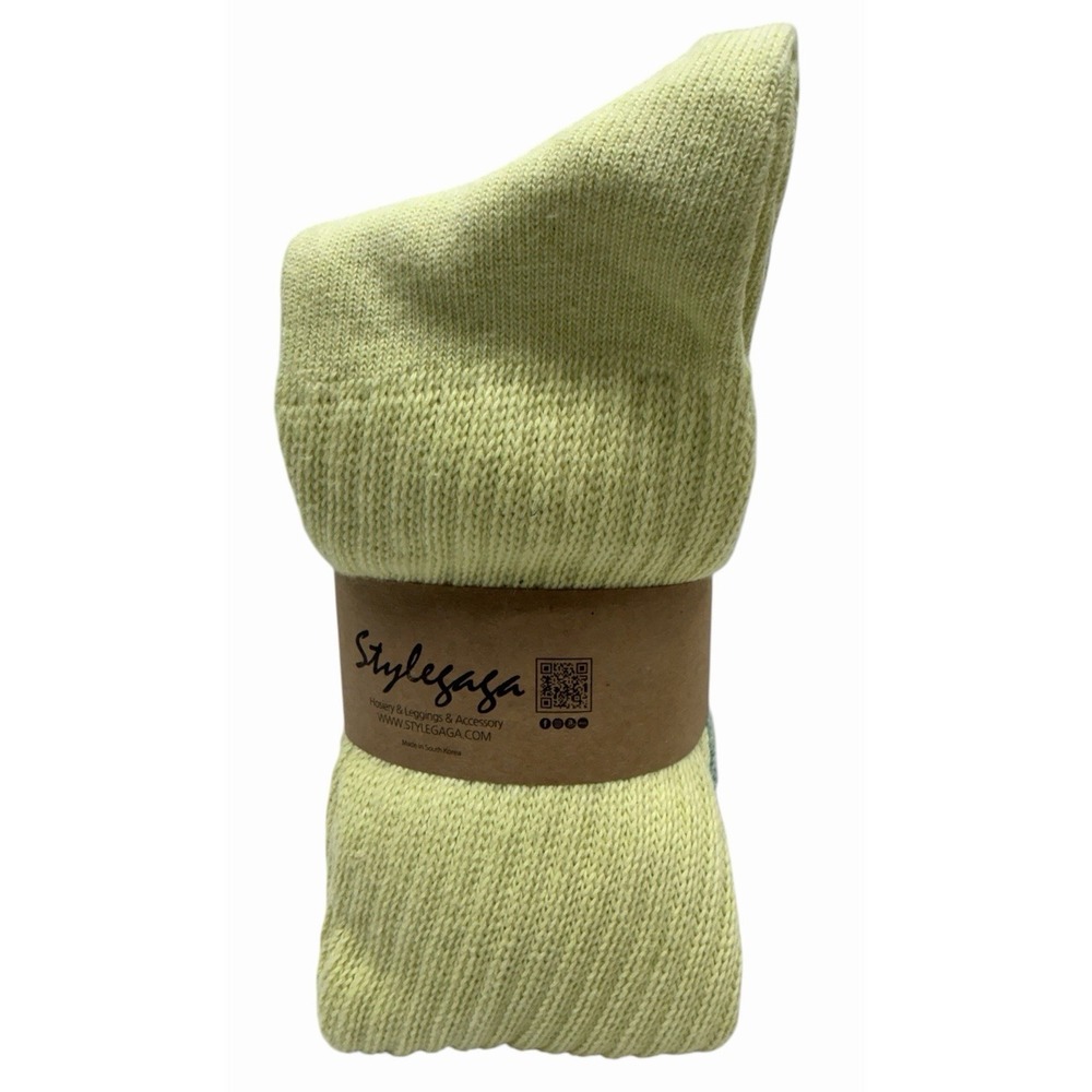 Stylegaga Women's Crew Socks 4 Pair Pastel Cotton Blend Made in Korea New